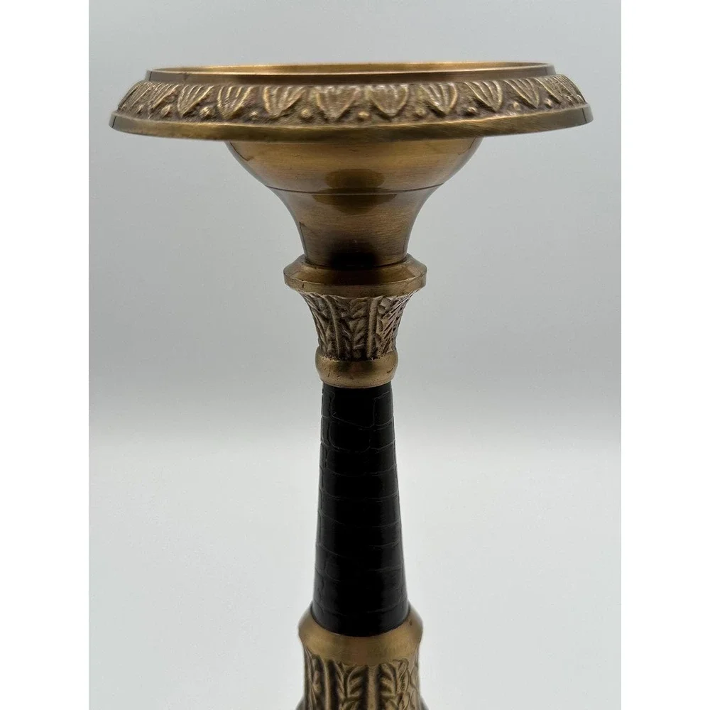 Vintage Solid Brass Candlestick Holder Heavy 10